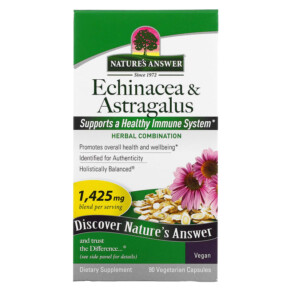 Nature's Answer Echinacea & Astragalus 475 mg 90 Vegetarian Capsules 083000160479