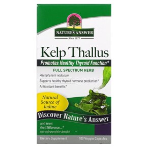 Nature's Answer Kelp Thallus 100 Veggie Capsules 083000162909