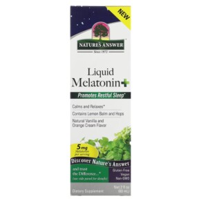 Nature's Answer Liquid Melatonin+ Natural Vanilla and Orange Cream 5 mg 2 fl oz (60 ml) 083000261367