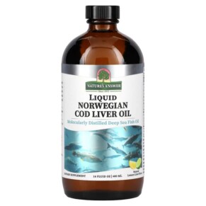 Nature's Answer Liquid Norwegian Cod Liver Oil Lemon-Lime 16 fl oz (480 ml) 083000261800