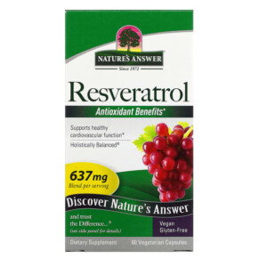 Nature's Answer Resveratrol 637 mg 60 Vegetarian Capsules 083000261794
