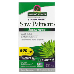 Nature's Answer Saw Palmetto Standardized 690 mg 120 Vegetarian Capsules 083000164316