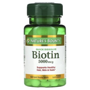 Nature's Bounty Biotin 5.000 mcg 60 Quick Dissolve Tablets 074312589133