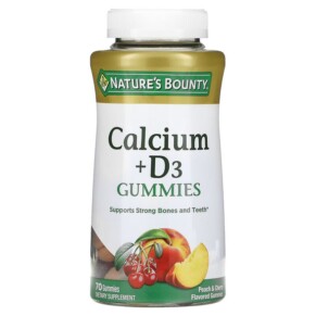 Nature's Bounty Calcium + D3 Gummies Peach & Cherry 70 Gummies 074312679414
