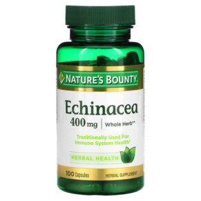 Nature's Bounty Echinacea 400 mg 100 Capsules 074312056338
