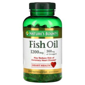 Nature's Bounty Fish Oil 1.200 mg 200 Rapid Release Softgels 074312131028