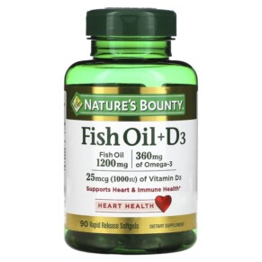 Nature's Bounty Fish Oil + D3 90 Rapid Release Softgels 074312194054
