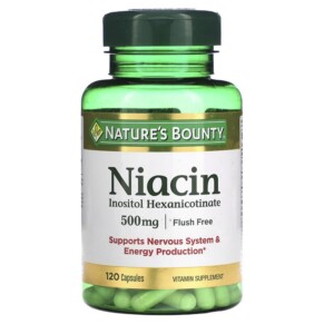 Nature's Bounty Flush Free Niacin 500 mg 120 Capsules 074312019760