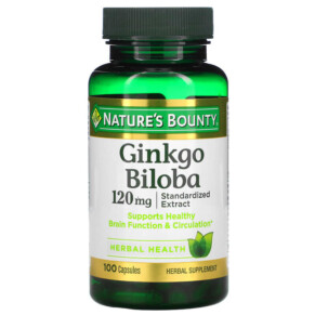 Nature's Bounty Ginkgo Biloba 120 mg 100 Capsules 074312045448