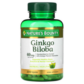 Nature's Bounty Ginkgo Biloba 30 mg 200 Capsules 074312172434