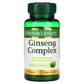 Nature's Bounty Ginseng Complex 75 Capsules 074312119323