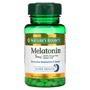 Nature's Bounty Melatonin 5 mg 90 Rapid Release Softgels 074312157455