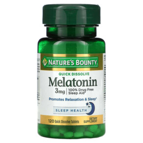 Nature's Bounty Melatonin Natural Cherry 3 mg 120 Quick Dissolve Tablets 074312079016