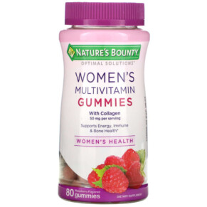 Nature's Bounty Optimal Solutions Women's Multivitamin Gummies Raspberry 80 Gummies 074312581885