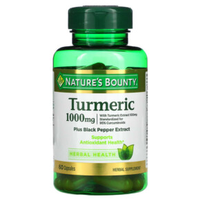 Nature's Bounty Turmeric Plus Black Pepper Extract 1.000 mg 60 Capsules 074312803673