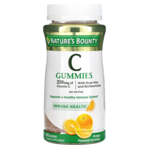 Nature's Bounty Vitamin C Gummies Orange Flavored 125 mg 80 Gummies 074312764868