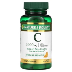 Nature's Bounty Vitamin C with Rose Hips 1.000 mg 100 Coated Caplets 074312006906