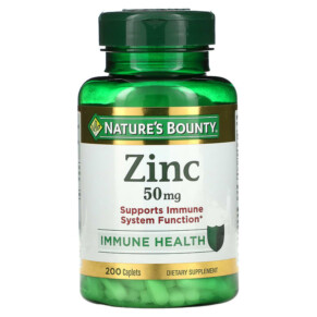 Nature's Bounty Zinc 50 mg 200 Caplets 074312009952