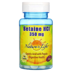 Nature's Life Betaine HCL 350 mg 100 Tablets 040647001176
