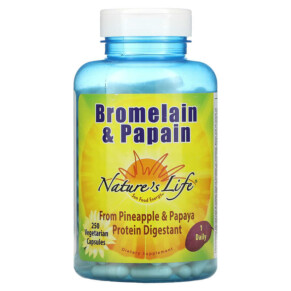 Nature's Life Bromelain & Papain 250 Vegetarian Capsules 040647003569