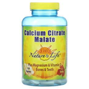Nature's Life Calcium Citrate Malate 120 Tablets 040647007482