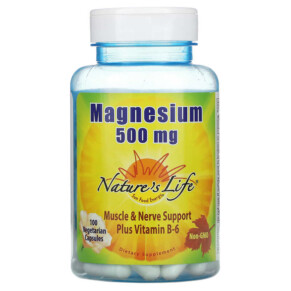 Nature's Life Magnesium 500 mg 100 Vegetarian Capsules 040647004375