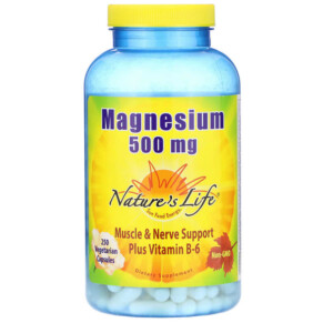 Nature's Life Magnesium 500 mg 250 Vegetarian Capsules 040647004382