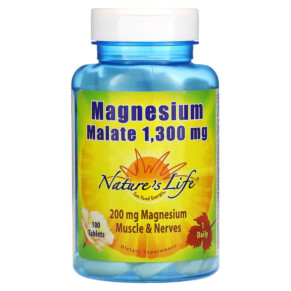 Nature's Life Magnesium Malate 1.300 mg 100 Tablets 040647006591