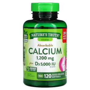 Nature's Truth Absorbable Calcium Plus D3 120 Quick Release Softgels 840093100672