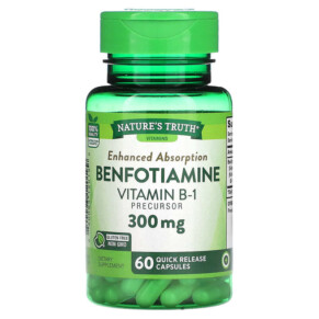 Nature's Truth Benfotiamine 300 mg 60 Quick Release Capsules 840093120199