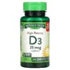 Nature's Truth High Potency Vitamin D3 25 mcg (1.000 IU) 250 Quick Release Softgels 840093105318