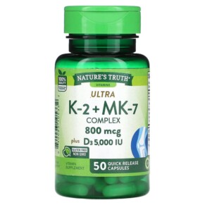 Nature's Truth K-2 + MK-7 Complex 800 mcg 50 Quick Release Capsules 840093105332