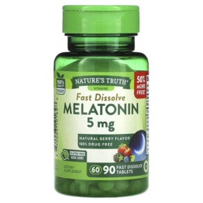 Nature's Truth Melatonin Natural Berry 5 mg 90 Fast Dissolve Tablets 840093101648