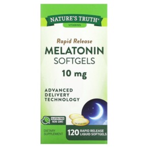 Nature's Truth Melatonin Softgels 10 mg 120 Rapid Release Liquid Softgels 840093115430