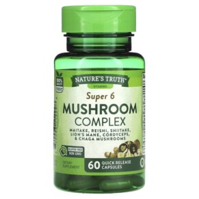 Nature's Truth Super 6 Mushroom Complex 60 Quick Release Capsules 840093112248