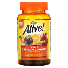Nature's Way Alive! Adult Premium Gummies Multivitamin Grape and Cherry 90 Gummies 033674158173