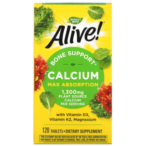 Nature's Way Alive! Calcium Bone Support 325 mg 120 Tablets 033674158395