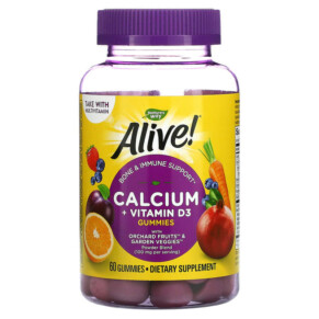Nature's Way Alive! Calcium + Vitamin D3 60 Gummies 033674102558