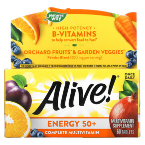 Nature's Way Alive! Energy 50+ Complete Multivitamin 60 Tablets 033674601938