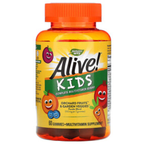Nature's Way Alive! Kids Complete Multivitamin Cherry Orange & Grape 60 Gummies 033674157886