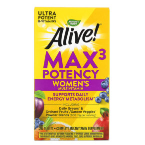 Nature's Way Alive! Max3 Potency Women's Multivitamin 90 Tablets 033674155431