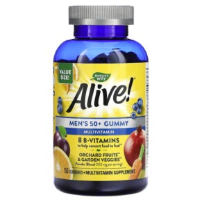 Nature's Way Alive! Men's 50+ Gummy Multivitamin Fruit Flavors 150 Gummies 033674140673
