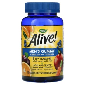 Nature's Way Alive! Men's Gummy Complete Multivitamin Fruit 60 Gummies 033674159002