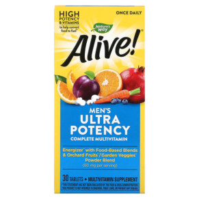 Nature's Way Alive! Men's Ultra Potency Complete Multivitamin 30 Tablets 033674158913