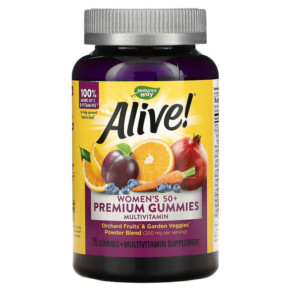 Nature's Way Alive! Women's 50+ Premium Gummies Multivitamin Cherry & Grape 75 Gummies 033674158999