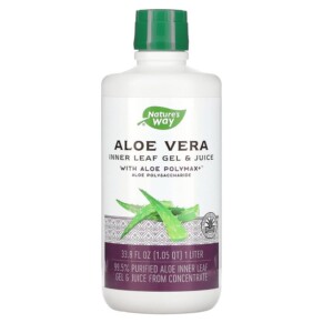 Nature's Way Aloe Vera Inner Leaf Gel & Juice with Aloe Polymax 33.8 fl oz (1 Liter) 033674142813