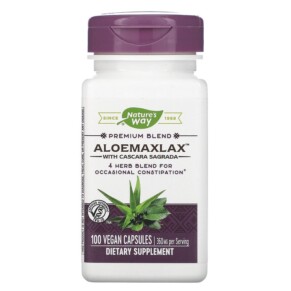 Nature's Way AloeMaxLax with Cascara Sagrada 360 mg 100 Vegan Capsules 033674001424