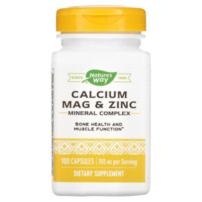 Nature's Way Calcium Mag & Zinc Mineral Complex 765 mg 100 Capsules 033674414101