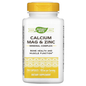 Nature's Way Calcium Mag & Zinc Mineral Complex 765  mg 250 Capsules 033674414118