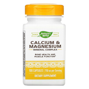 Nature's Way Calcium & Magnesium Mineral Complex 250 mg 100 Capsules 033674413104